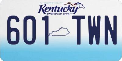 KY license plate 601TWN