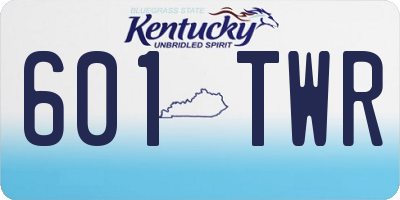 KY license plate 601TWR