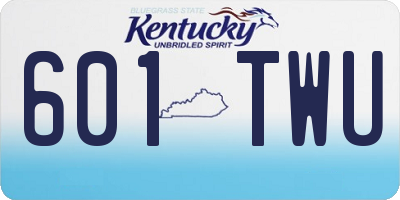 KY license plate 601TWU