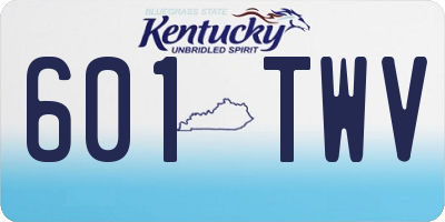 KY license plate 601TWV