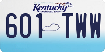 KY license plate 601TWW