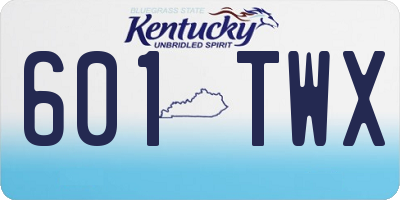 KY license plate 601TWX