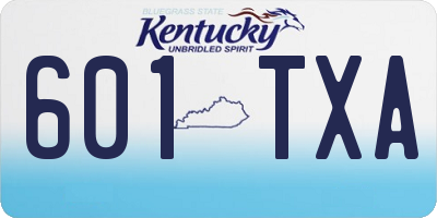 KY license plate 601TXA