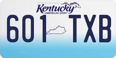 KY license plate 601TXB