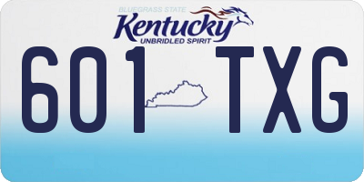 KY license plate 601TXG