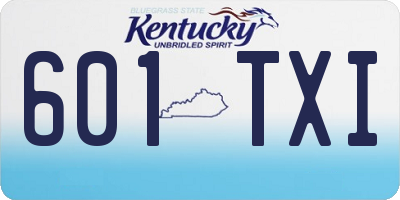 KY license plate 601TXI