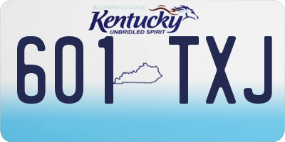 KY license plate 601TXJ
