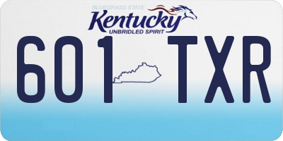 KY license plate 601TXR