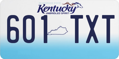 KY license plate 601TXT