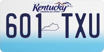 KY license plate 601TXU