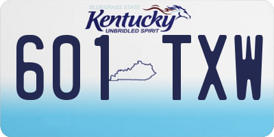 KY license plate 601TXW