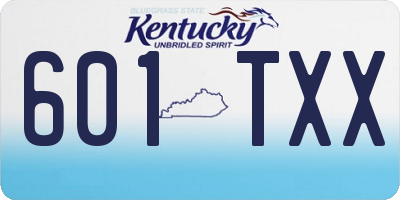 KY license plate 601TXX