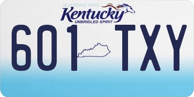 KY license plate 601TXY