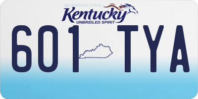 KY license plate 601TYA