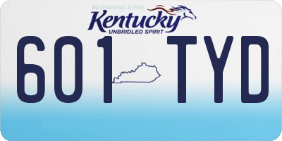KY license plate 601TYD