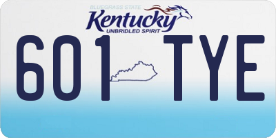 KY license plate 601TYE