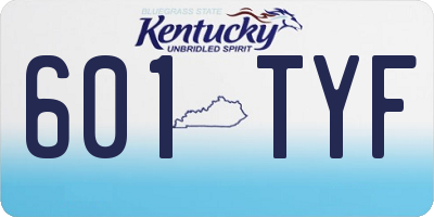 KY license plate 601TYF