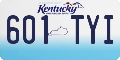 KY license plate 601TYI