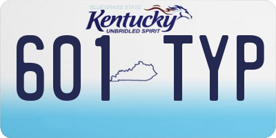 KY license plate 601TYP