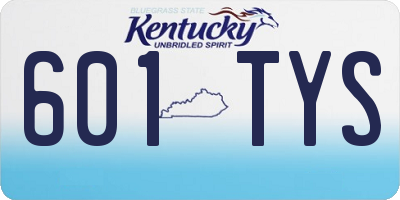 KY license plate 601TYS
