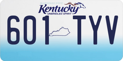 KY license plate 601TYV