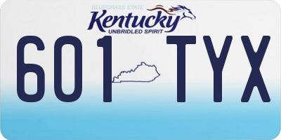 KY license plate 601TYX