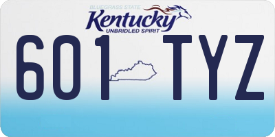 KY license plate 601TYZ