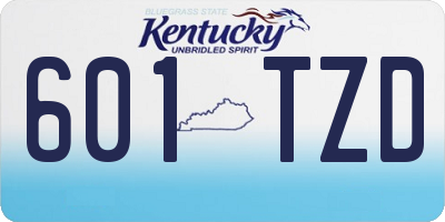 KY license plate 601TZD