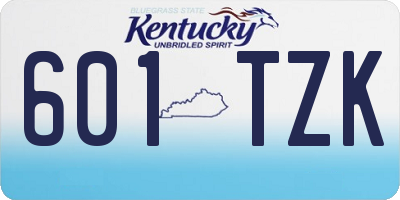 KY license plate 601TZK