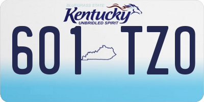 KY license plate 601TZO