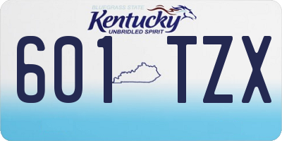 KY license plate 601TZX