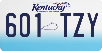 KY license plate 601TZY