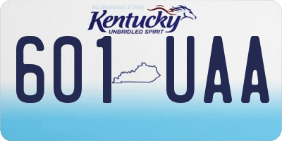 KY license plate 601UAA