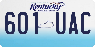 KY license plate 601UAC