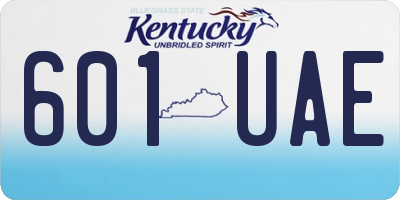 KY license plate 601UAE