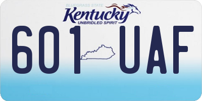 KY license plate 601UAF