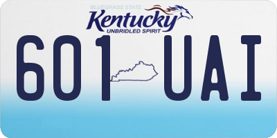 KY license plate 601UAI