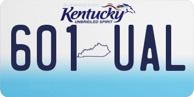 KY license plate 601UAL