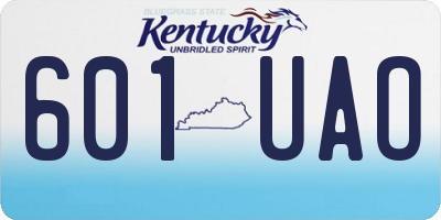 KY license plate 601UAO