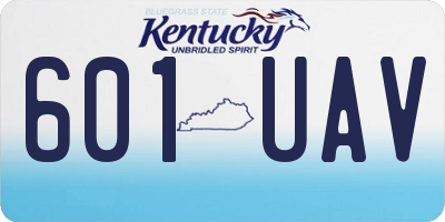 KY license plate 601UAV