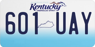 KY license plate 601UAY