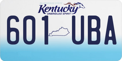 KY license plate 601UBA