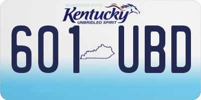 KY license plate 601UBD