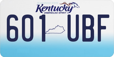KY license plate 601UBF