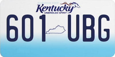 KY license plate 601UBG