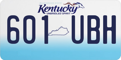 KY license plate 601UBH