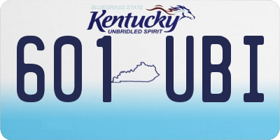 KY license plate 601UBI