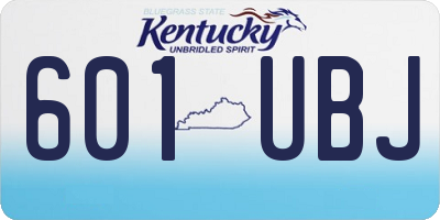 KY license plate 601UBJ