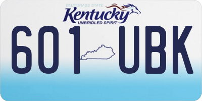 KY license plate 601UBK