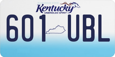 KY license plate 601UBL